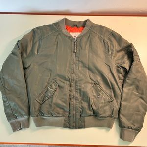 Hollister Army Green Bomber Jacket (Size L)